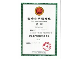 安全生產(chǎn)標(biāo)準(zhǔn)化證書